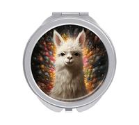 ERSTSNCK White Camel Compact Mirror for Purse, Double-Sided 1x/2x Magnifying Metal Pocket Makeup Mirrors, Folding Mini Vanity Mirror, Handheld Round Travel Cosmetic Mirrors for Women