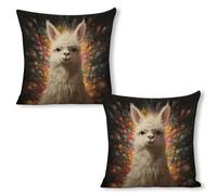 ERSTSNCK White Camel Pillow Covers 18"x18"（2pcs） Linen Throw Pillow Covers - Double Sided Decorative Square Cushion Cases for Sofa, Bed, Chair (No Insert Included)