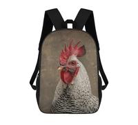 ERSTSNCK White Feather Rooster Laptop Backpack for Travel Work Cute Bookbag Computer Backpack Casual Daypack