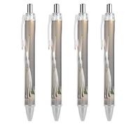 ERSTSNCK White Rabbit And Lilies Black Ballpoint Pens Fine Point (0.5mm) Black Ink Pen Retractable Ball Point Pens with Comfortable Full Grip for Journaling, And Office Writing Ideal 4 PCS