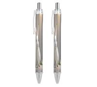 ERSTSNCK White Rabbit And Lilies Black Ballpoint Pens Fine Point (0.5mm) Black Ink Pen Retractable Ball Point Pens with Comfortable Full Grip for Journaling, And Office Writing Ideal 2 PCS