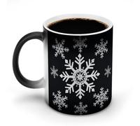 ERSTSNCK White Snowflake Color Changing Mug 11 Oz Heat Changing Coffee Mugs Funny Magic Cup Heat Sensitive Ceramics Mug Novelty Coffee Cups Personalized Customized Gift Idea for Men & Women