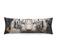 ERSTSNCK White Tiger Photo Puzzle Body Pillow Pillowcase 20"x54" Lumbar Throw Pillow Covers with Hidden Zipper Breathable & Cozy Full Long Bodypillow Case Cover for Sleeping Bedroom Couch Sofa Decor