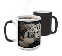 ERSTSNCK White Tiger Photo Puzzle Color Changing Mug Heat Changing Coffee Mug Funny Magic Cup Heat Sensitive Travel Mugs Novelty Coffee Cups Personalized Customized Gift for Men Women 11 Oz