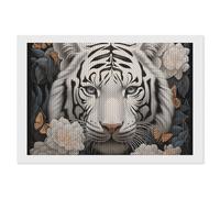ERSTSNCK White Tiger Photo Puzzle Diamond Painting Kits for Adults 8"x12" 5D Diamond Art Kits for Beginners DIY Full Drill Round Diamonds Gem Art Crafts Painting for Home Wall Decor