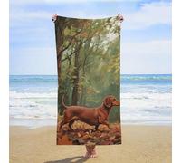 ERSTSNCK Wiener Dog Beach Towel Oversized 31" X 63" Absorbent Towels Quick Dry Pool Towel Lightweight Bath Towels Sandproof Beach Blanket for Gym Swimming Sports Travel Gifts