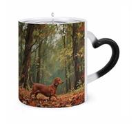 ERSTSNCK Wiener Dog Color Changing Mug Heat Changing Coffee Mugs Funny Magic Cup Heat Sensitive Travel Mug Novelty Coffee Cups Personalized Customized Gift Idea for Men & Women 11 Oz