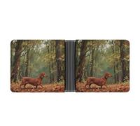 ERSTSNCK Wiener Dog Wallet for Men Bifold Rfid Blocking Slim Money Clip Front Pocket Wallet Card Holder