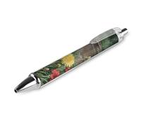 ERSTSNCK Wildflowers Daisy Black Ballpoint Pens Fine Point (0.5mm) Black Ink Pen Retractable Ball Point Pens with Comfortable Full Grip for Journaling, And Office Writing Ideal 1 PCS