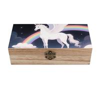 ERSTSNCK Winged Horse Wooden Storage Box Elegant Retro Jewelry Box with Hinged Lid Decorative Keepsake Boxes Decor Handmade Organizer Boxes for Wedding, Party, Gift, Diy Craft, Home Decor
