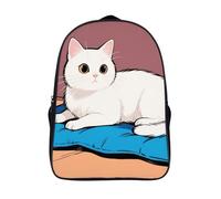 ERSTSNCK Winter Plum Grove Laptop Backpack for Travel Work, 16In Cute Bookbag, Computer Backpack, Casual Daypack, White Cat, 40x28x16cm