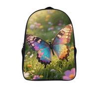 ERSTSNCK Winter Plum Grove Laptop Backpack for Travel Work, 16In Cute Bookbag, Computer Backpack, Casual Daypack, Colorful Butterfly, 40x28x16cm