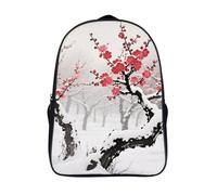 ERSTSNCK Winter Plum Grove Laptop Backpack for Travel Work, 16In Cute Bookbag, Computer Backpack, Casual Daypack, Winter Plum Grove, 40x28x16cm