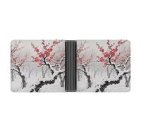 ERSTSNCK Winter Plum Grove Wallet for Men Bifold Rfid Blocking Slim Money Clip Front Pocket Wallet Card Holder