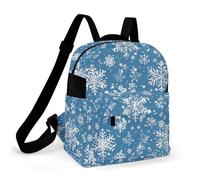 ERSTSNCK Winter Snowflakes Small Backpack for Women Mini Backpack Purse Travel Fashion Roomy Shoulder Handbag
