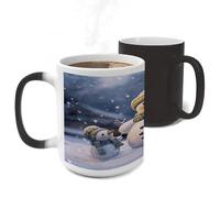 ERSTSNCK Winter Snowman Color Changing Mug Heat Changing Coffee Mug Funny Magic Cup Heat Sensitive Travel Mugs Novelty Coffee Cups Personalized Customized Gift for Men Women 11 Oz