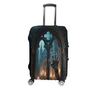 ERSTSNCK Witch Castle Luggage Suitcase Covers Elastic Washable Cute Luggage Protector Travel Suitcase Protective Cover For Adult (Fit 19-32 Inch Luggages) X-Large, white, L, Witch Castle