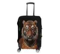 ERSTSNCK With Tiger And Paws Luggage Suitcase Covers Elastic Washable Cute Luggage Protector Travel Suitcase Protective Cover For Adult (Fit 19-32 Inch Luggages) X-Large, white, XL, With Tiger and