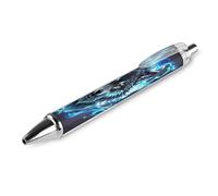ERSTSNCK Wolf Head in Blue Flames Black Ballpoint Pens Fine Point (0.5mm) Black Ink Pen Retractable Ball Point Pens with Comfortable Full Grip for Journaling, And Office Writing Ideal 1 PCS