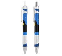 ERSTSNCK Wolf Moon Totem Black Ballpoint Pens Fine Point (0.5mm) Black Ink Pen Retractable Ball Point Pens with Comfortable Full Grip for Journaling, And Office Writing Ideal 2 PCS