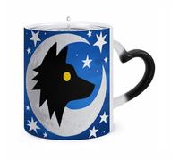 ERSTSNCK Wolf Moon Totem Color Changing Mug Heat Changing Coffee Mugs Funny Magic Cup Heat Sensitive Travel Mug Novelty Coffee Cups Personalized Customized Gift Idea for Men & Women 11 Oz