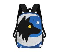 ERSTSNCK Wolf Moon Totem Laptop Backpack for Travel Work Cute Bookbag Computer Backpack Casual Daypack