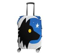 ERSTSNCK Wolf Moon Totem Luggage Suitcase Covers Elastic Washable Cute Luggage Protector Travel Suitcase Protective Cover For Adult (Fit 19-32 Inch Luggages), white, Small, Wolf Moon Totem