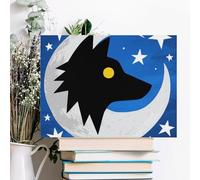 ERSTSNCK Wolf Moon Totem Wall Decor For Living Room Large Canvas Wall Art For Bedroom Modern Office Pictures Wall Artwork Landscape Paintings Canvas Art Prints Home Decorations 16x12inch(40x30cm)