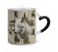 ERSTSNCK Wolves And Their Home Color Changing Mug Heat Changing Coffee Mugs Funny Magic Cup Heat Sensitive Travel Mug Novelty Coffee Cups Personalized Customized Gift Idea for Men & Women 11 Oz