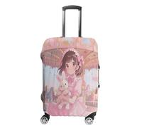 ERSTSNCK Women in The Amusement Park Luggage Suitcase Covers Elastic Washable Cute Luggage Protector Travel Suitcase Protective Cover For Adult (Fit 19-32 Inch Luggages), white, M, Women in the