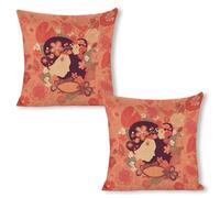 ERSTSNCK Women's Day Greeting Card Pillow Covers 18"x18"（2pcs） Linen Throw Pillow Covers - Double Sided Decorative Square Cushion Cases for Sofa, Bed, Chair (No Insert Included)