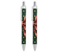 ERSTSNCK Wrapping Paper with Bow Black Ballpoint Pens Fine Point (0.5mm) Black Ink Pen Retractable Ball Point Pens with Comfortable Full Grip for Journaling, And Office Writing Ideal 2 PCS