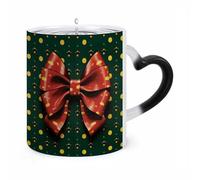 ERSTSNCK Wrapping Paper with Bow Color Changing Mug Heat Changing Coffee Mugs Funny Magic Cup Heat Sensitive Travel Mug Novelty Coffee Cups Personalized Customized Gift Idea for Men & Women 11 Oz