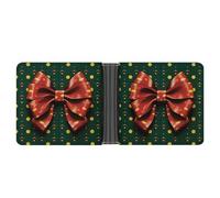 ERSTSNCK Wrapping Paper with Bow Wallet for Men Bifold Rfid Blocking Slim Money Clip Front Pocket Wallet Card Holder