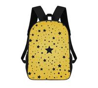 ERSTSNCK Yellow Background with Black Stars Laptop Backpack for Travel Work Cute Bookbag Computer Backpack Casual Daypack