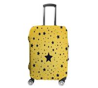 ERSTSNCK Yellow Background with Black Stars Luggage Suitcase Covers Elastic Washable Cute Luggage Protector Travel Suitcase Protective Cover For Adult (Fit 19-32 Inch Luggages) X-Large, white, L