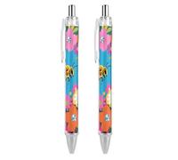 ERSTSNCK Yellow Bee in Flower Field Black Ballpoint Pens Fine Point (0.5mm) Black Ink Pen Retractable Ball Point Pens with Comfortable Full Grip for Journaling, And Office Writing Ideal 2 PCS