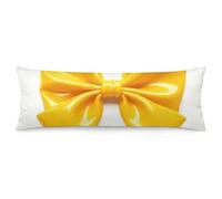 ERSTSNCK Yellow Bow Body Pillow Pillowcase 20"x54" Lumbar Throw Pillow Covers with Hidden Zipper Breathable & Cozy Full Long Bodypillow Case Cover for Sleeping Bedroom Couch Sofa Decor