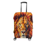 ERSTSNCK Yellow Lion Head Luggage Suitcase Covers Elastic Washable Cute Luggage Protector Travel Suitcase Protective Cover For Adult (Fit 19-32 Inch Luggages) X-Large, white, M, Yellow Lion Head