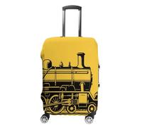 ERSTSNCK Yellow Steam Train Luggage Suitcase Covers Elastic Washable Cute Luggage Protector Travel Suitcase Protective Cover For Adult (Fit 19-32 Inch Luggages) X-Large, white, L, Yellow Steam Train