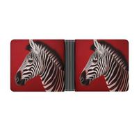 ERSTSNCK Zebra Red Wallet for Men Bifold Rfid Blocking Slim Money Clip Front Pocket Wallet Card Holder