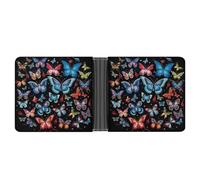 ERSTSNCK Zeeland Butterfly Wallet for Men Bifold Rfid Blocking Slim Money Clip Front Pocket Wallet Card Holder