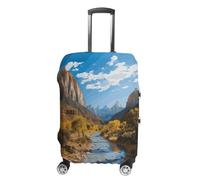 ERSTSNCK Zion National Park Luggage Suitcase Covers Elastic Washable Cute Luggage Protector Travel Suitcase Protective Cover For Adult (Fit 19-32 Inch Luggages), white, M, Zion National Park