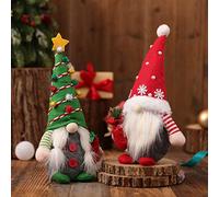 ERSTUME Christmas Gnome Decorations 2 Packs Scandinavian Santa Ornaments Handmade Scandinavian Style Elf Home Decoration Ornaments
