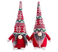 ERSTUME Christmas Gnome Decorations 2 Packs Scandinavian Santa Ornaments Handmade Scandinavian Style Elf Home Decoration Ornaments