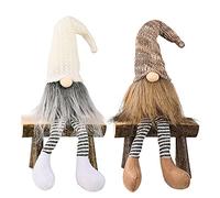 ERSTUME Christmas Gnome Decorations 2 Packs Scandinavian Santa Ornaments Handmade Scandinavian Style Elf Home Decoration Ornaments