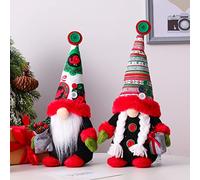 ERSTUME Christmas Gnome Decorations 2 Packs Scandinavian Santa Ornaments Handmade Scandinavian Style Elf Home Decoration Ornaments