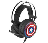 ERT GROUP Gaming Headphones with Microphone, LED Headphones with Adjustable Headband Original and Officially Licensed Marvel Pattern Captain America 001