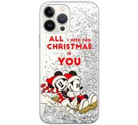 ERT GROUP mobile phone case for Apple Iphone 14 original and officially Licensed Disney pattern Mickey & Minnie 015 optimally adapted to the mobile phone, with glitter overflow effect