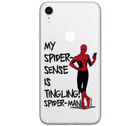 ERT GROUP mobile phone case for Iphone XR original and officially Licensed Marvel pattern Spider Man 024 optimally adapted to the shape of the mobile phone, partially transparent
